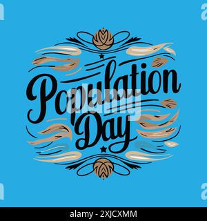 Population Day Vektor T-Shirt Logo Stock Vektor