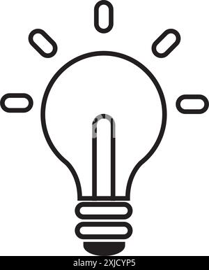 Symbol für den flachen Vektor der Glühlampe. Symbol für abgewickelten Vektor der Idee Stock Vektor