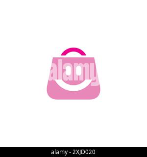 Smile Bag Logo-Vektor. Online-Shop-Symbol Stock Vektor
