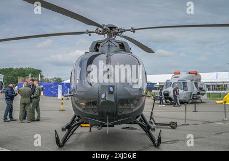 Airbus Helicopter H145M, ILA 2024, Internationale Luft- und Raumfahrtausstellung Berlin, Schönefeld, Brandenburg, Deutschland Stockfoto