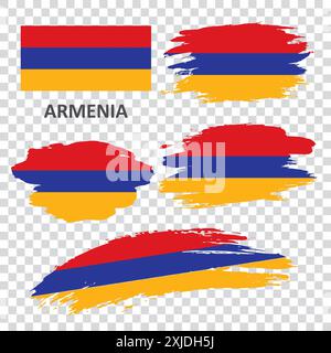 Eine Reihe von Flaggen von Armenien Stock Vektor