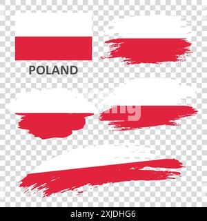 Eine Reihe von Flaggen von Polen Stock Vektor