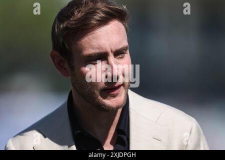 Stuart Broad ist am 18. Juli 2024 beim 2. Rothesay Test Match England gegen West Indies in Trent Bridge, Nottingham, Großbritannien, anwesend (Foto: Mark Cosgrove/News Images) Stockfoto