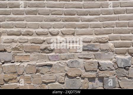 Pachacamac, Lima, Peru - 19. März 2019: Nahaufnahme der antiken Mauerwerke mit Inka-Architektur. Stockfoto