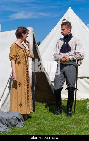 Napoleonischen re enactment in ihrem Lager auf der Festival Geschichte 2004 Stockfoto