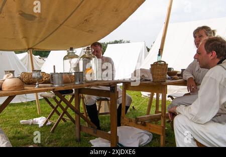 Napoleonischen re enactment in ihrem Lager auf der Festival Geschichte 2004 Stockfoto