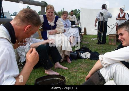 Napoleonischen re enactment in ihrem Lager auf der Festival Geschichte 2004 Stockfoto