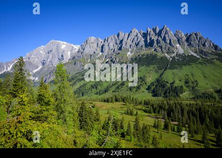 Der Hochkoenig an einem sonnigen Sommertag, blauer Himmel Stockfoto