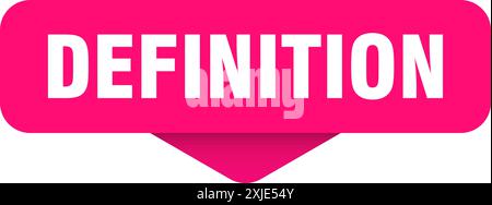 Definitionsaufkleber. Definitionszeichen auf transparentem Hintergrund. Rechteckige Taste Stock Vektor