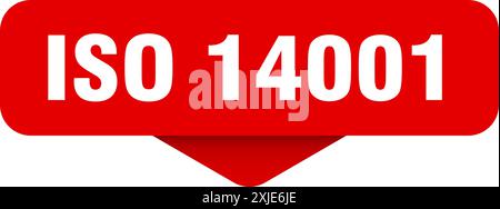 Aufkleber nach iso 14001. iso 14001-Zeichen auf transparentem Hintergrund. Rechteckige Taste Stock Vektor