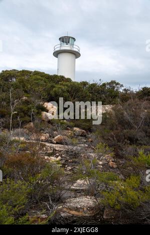 Cape Tourville Lighthouse der unbemannte und automatische Cape Tourville Lighthouse wurde 1971 errichtet. Es ersetzte das unzugängliche Cape Forestier Light Stockfoto