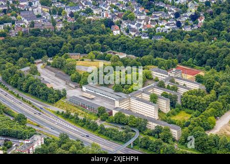 Luftbild, ehemalige Polizeischule Essen, Polizeikaserne Norbertstraße, an der Autobahn A52, Bredeney, Essen, Ruhrgebiet, Nordrhein-Westfalen, Deutschland ACHTUNGxMINDESTHONORARx60xEURO *** Luftaufnahme, ehemalige Polizeischule Essen, Polizeikaserne Norbertstraße, an der Autobahn A52, Bredeney, Essen, Ruhrgebiet, Nordrhein-Westfalen, Deutschland ACHTUNGxMINDESTHONORARx60xEURO Stockfoto