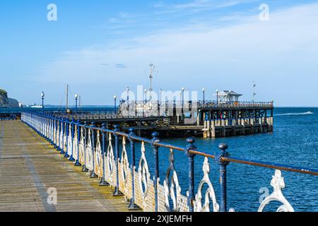 Swanage Pier und Swanage Bay, Swanage, Dorset, England Stockfoto