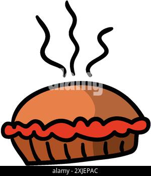 Thanksgiving Stück Kürbiskuchen. Nationaler Feiertag. Traditionelle Speisen. Cartoon Illustration isoliert. Stock Vektor