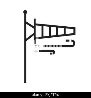 Blowing Wind icon einfaches flaches Vektorsymbol Outline Kollektion Set Logo Stock Vektor