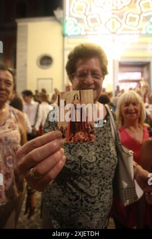 12. Juli 2024, Arzano, Campania/Neapel, Italien: Wiederaufbau der Tragedia di Santa Giustina in Arzano. (Kreditbild: © Salvatore Esposito/Pacific Press via ZUMA Press Wire) NUR REDAKTIONELLE VERWENDUNG! Nicht für kommerzielle ZWECKE! Stockfoto