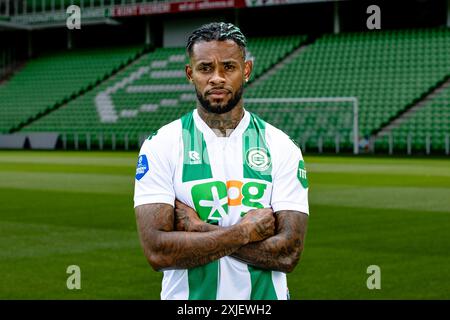 Groningen, Niederlande. Juli 2024. GRONINGEN, 17-07-2024, Stadion Euroborg, Football, Dutch Eredivisie, Saison 2024/2025, FC Groningen Spieler Leandro Bacuna Credit: Pro Shots/Alamy Live News Stockfoto