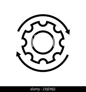 Verarbeitungssymbol einfaches flaches Vektorsymbol Umriss Sammlung Set Logo Stock Vektor