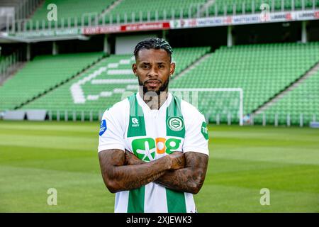 Groningen, Niederlande. Juli 2024. GRONINGEN, 17-07-2024, Stadion Euroborg, Football, Dutch Eredivisie, Saison 2024/2025, FC Groningen Spieler Leandro Bacuna Credit: Pro Shots/Alamy Live News Stockfoto