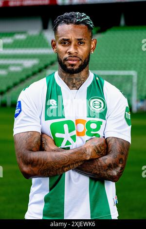 Groningen, Niederlande. Juli 2024. GRONINGEN, 17-07-2024, Stadion Euroborg, Football, Dutch Eredivisie, Saison 2024/2025, FC Groningen Spieler Leandro Bacuna Credit: Pro Shots/Alamy Live News Stockfoto