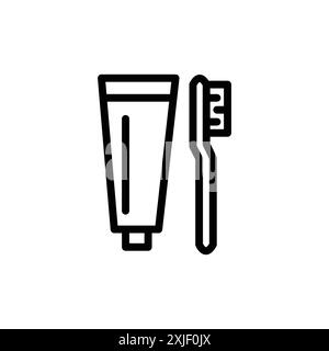Zahnbürste Icon Design von Ayaan einfache flache Vektor Symbol Outline Kollektion Set Logo Stock Vektor
