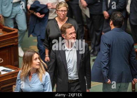 Brüssel, Belgien Juli 2024. PS' Paul Magnette ist am Donnerstag, den 18. Juli 2024, auf einer plenartagung des Plenums im bundesparlament in Brüssel zu sehen. BELGA PHOTO JONAS ROOSENS Credit: Belga News Agency/Alamy Live News Stockfoto