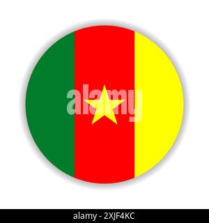 Runde Flagge von Kamerun. Vektorabbildung. Stock Vektor