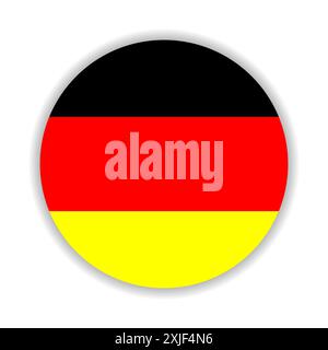 Runde Flagge von Deutschland. Vektorabbildung. Stock Vektor