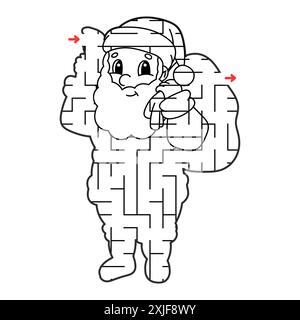 Abstraktes Labyrinth. Spiel für Kinder. Puzzle für Kinder. Labyrinthkonundrum. Finden Sie den richtigen Weg. Arbeitsblatt für Bildung. Stock Vektor