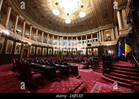 Brüssel, Belgien Juli 2024. Ein Bild während einer Plenartagung des senats im bundesparlament am Donnerstag, den 18. Juli 2024, in Brüssel. BELGA FOTO JOHN THYS Credit: Belga News Agency/Alamy Live News Stockfoto