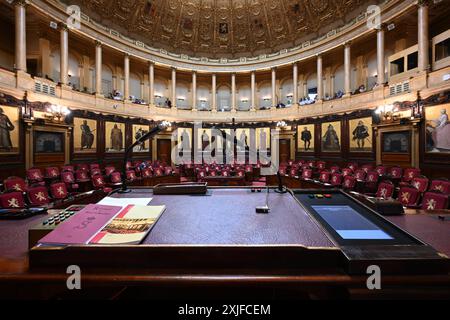 Brüssel, Belgien Juli 2024. Ein Bild während einer Plenartagung des senats im bundesparlament am Donnerstag, den 18. Juli 2024, in Brüssel. BELGA FOTO JOHN THYS Credit: Belga News Agency/Alamy Live News Stockfoto