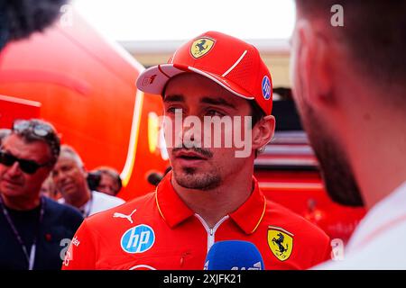 Budapest, Ungarn. Juli 2024. 18. Juli 2024, Hungaroring, Budapest, FORMEL 1 GROSSER PREIS VON UNGARN 2024, im Bild Charles Leclerc (MCO), Scuderia Ferrari HP/dpa/Alamy Live News Stockfoto