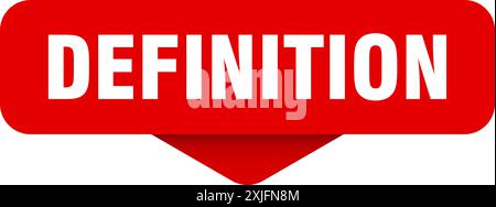 Definitionsaufkleber. Definitionszeichen auf transparentem Hintergrund. Rechteckige Taste Stock Vektor