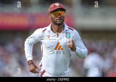 Nottingham, Großbritannien. Juli 2024. Kraigg Brathwaite of West Indies während des 2. Rothesay Test Match England vs West Indies in Trent Bridge, Nottingham, Vereinigtes Königreich, 18. Juli 2024 (Foto: Mark Cosgrove/News Images) in Nottingham, Vereinigtes Königreich am 18. Juli 2024. (Foto: Mark Cosgrove/News Images/SIPA USA) Credit: SIPA USA/Alamy Live News Stockfoto