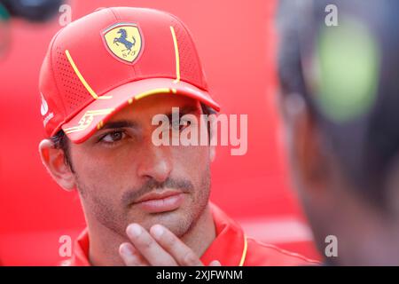 Mogyorod, Ungarn. Juli 2024. Formel 1 großer Preis von Ungarn in Hungaroring, Ungarn. Im Bild: Carlos Sainz (SPA) von Scuderia Ferrari © Piotr Zajac/Alamy Live News Stockfoto
