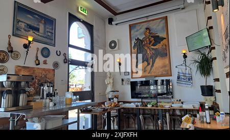 Limburg Gegend Wilelmina Turm Innenaufnahme des Restaurants Stockfoto