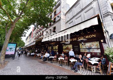 Au Pied de Cochon rund um die Uhr Brasserie Paris - Frankreich Stockfoto