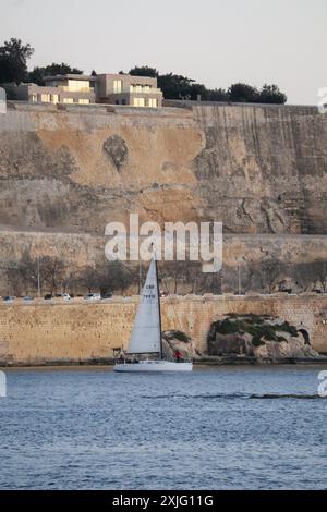 Segelboot in Malta Stockfoto