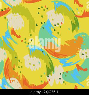 Vektor Hand gezeichnetes nahtloses Muster. Illustrationen von leuchtenden Punkten, Linien und Punkten Stock Vektor