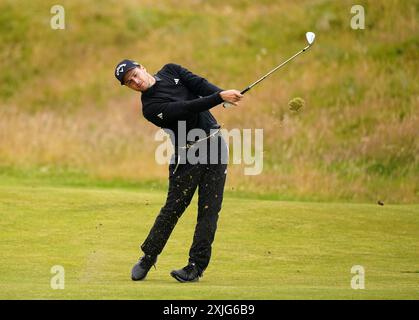 England Matthew Jordan am 15. Tag eins der Open in Royal Troon, South Ayrshire, Schottland. Bilddatum: Donnerstag, 18. Juli 2024. Stockfoto