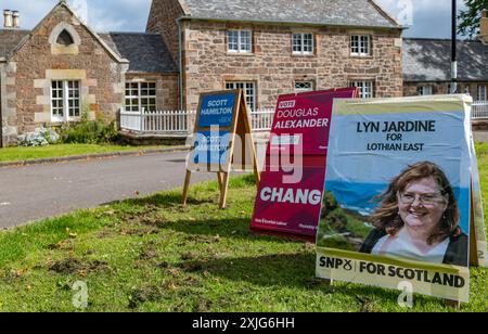 Dirleton Village Hall Wahlstation oder Platz am Tag der Parlamentswahlen 2024, East Lothian, Schottland, Vereinigtes Königreich Stockfoto