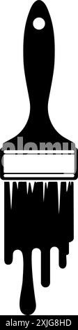 Pinsel mit tropfender Farbe monochrome Clip Art Vektor Illustration Stock Vektor