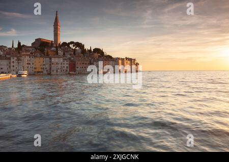 Blick auf die Altstadt von Rovinj auf der istrischen Halbinsel in Kroatien in Europa Stockfoto