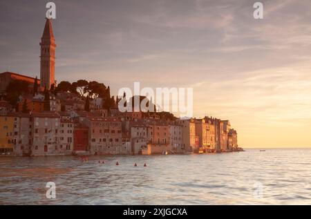 Blick auf die Altstadt von Rovinj auf der istrischen Halbinsel in Kroatien in Europa Stockfoto