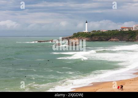 Leuchtturm in Biarritz in der Biskaya an der Atlantikküste Frankreichs in Europa Stockfoto