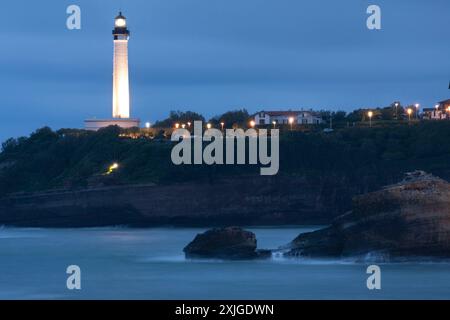 Leuchtturm in Biarritz in der Biskaya an der Atlantikküste Frankreichs in Europa Stockfoto