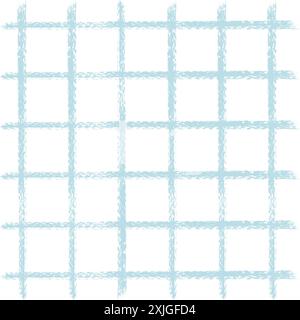 Vektor Hand gezeichnet niedliches kariertes Muster. Doodle Plaid geometrische, einfache Textur. Kreuzungslinien. Abstraktes, niedliches, zartes Muster, ideal für Stoff Stock Vektor