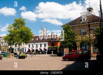 Market Place im Sommer, Warwick, Warwickshire, England, Großbritannien Stockfoto