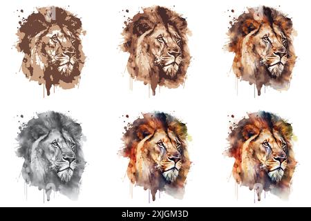 Watercolor lion vector illustration Stock Vektor