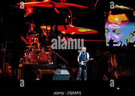 Stockholm, Schweden. Juli 2024. STOCKHOLM, SCHWEDEN 20240718 Bruce Springsteen und die E Street Band spielen am Donnerstagabend, dem zweiten Konzert in Stockholm, in der Strawberry Arena. Foto: Magnus Lejhall/TT/Code 10658 Credit: TT News Agency/Alamy Live News Stockfoto